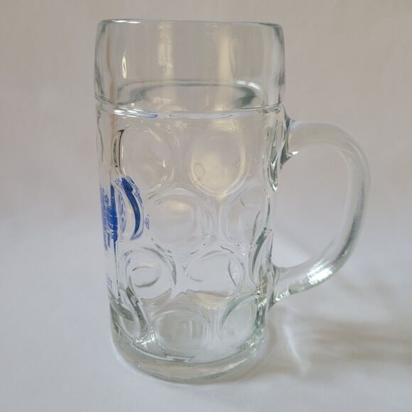 HB Munchen Hofbrahaus Glass German Beer Stein 1L Dimpled Mug Tankard Oktoberfest - Picture 3 of 14